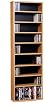 Steady Oak and Black Double Wide Media Tower By Ameriwood Furniture