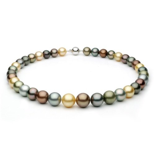 Multicolor Necklace - 10-14mm, AA+ Quality, Solid 14k Gold, Princess & Matinee Lengths - 16, 18, 20, 22 Inches Available