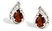 14K White Gold Genuine Pear Garnet and Diamond Filligree Earrings