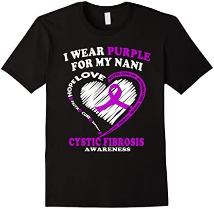 Men's Cystic Fibrosis Shirt  - I Wear Purple For My Nani Large Black