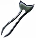 6 inch Hair Fork "Finny" Style Natural Exotic African Blackwood Rose Wood