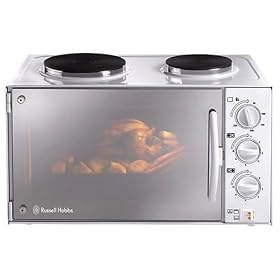 Russell Hobbs 13824-10 Mini Kitchen with 26 ltr capacity, convection oven and 1 large and 1 small hotplate,