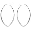 Sterling Silver Elongated Marquis Hoop Earring