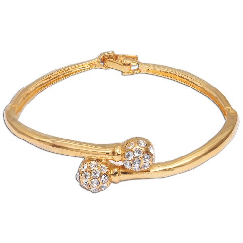 External hard drive:Link Fashion Bracelet Costume Jewellery Gold Plated Metal with Cubic Zirconia India (KB314)