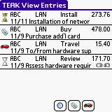 TEAK for Palm OS Handheld downloadable Software