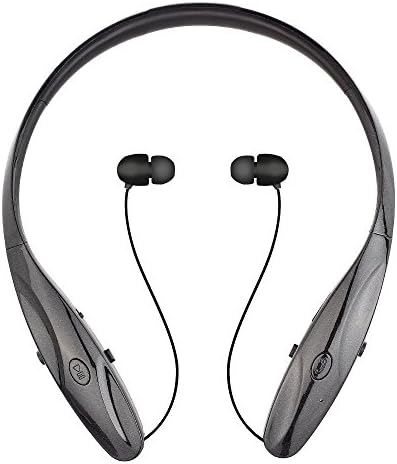 Visteen high quality Wireless Hands-free Bluetooth stereo sport headset retractable wire & jog switch &reality sound (black)