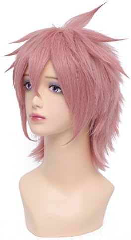 ICOSER Shima Renzou Party and Anime Cosplay Costume Short Wig in Beauty (Pink)