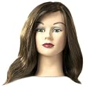 Hair Art Deluxe Mannequin 18" Medium Brown Female 18"  100% Human Hair