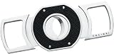 Colibri Cigar Cutter Silvertone Stainless Steel Black Hobnail KNF000071 - Colibri KNF000071