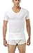 Underworks Mens Microfiber Compression V-Neck T-shirt, Xlarge, White