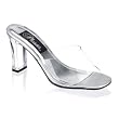 3 1/4 Inch Sexy Wedding Shoe Single Sole Square Heel Slide Clear Black