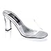 3 1/4 Inch Sexy Wedding Shoe Single Sole Square Heel Slide Clear Black