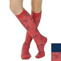 Xhilaration&reg; Knee High Socks 2 Pk - Red Hearts/Blue Solid - One Size