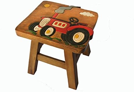 Wooden Carvings Tractor Rain Tree Shower Stool Seat for Kids Fishing Garden