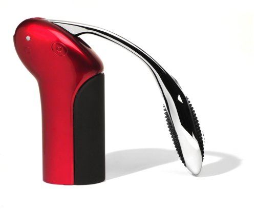 Metrokane Vertical Rabbit Lever Style Corkscrew with Foil Cutter, Candy Apple Red