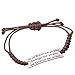 Angelus You are Braver than you believe Charming Little Inspirational Leather Bracelet Brown