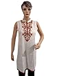 White Tunic Top Embroidery Cotton Designer Kurti Dress for Women Extara Small Size
