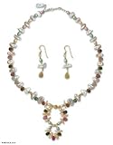 14K Diamond Circles Chandelier Necklace