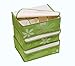 HomePro Goods Bedroom Drawer Organizers, Set of 3 Underwear, Sock and Lingerie Storage Boxes with Lid (Green)