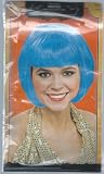 Womens Blue Bob Supermodel Wig with Bangs