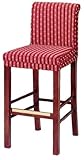 AC Furniture 630 Bar Stool with Brass Trim and Upholstered Back and Seat