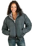Womens Elastic Waist Bubble Jacket with Hood