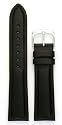 Men's Genuine Italian Leather Watchband - Chronograph Style - Color Black Size: 19mm Watch Strap