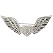 Heart Wing Crystal Brooch Pin