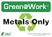 Zing Eco Environmental Awareness Sign, Header "Green at Work", "Metals Only" with Recycle Symbol, 10" Width x 7" Length, Self Adhesive Eco-Poly, Black/Green/White (Pack of 5)