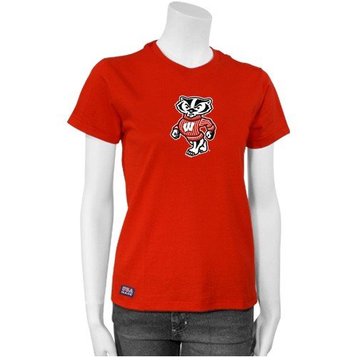 Wisconsin Badgers Cardinal Ladies Team Logo T-shirt
