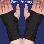 PAIR of Thermoskin Carpal Tunnel Braces with Dorsal Stay, Black , Left & Right