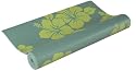 J Fit Premium Skidless Large Hibiscus Printed Yoga Mat (Green)