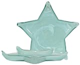 Recycled Art Glass Large White Star Dish 15 1/2"D, 1 1/2"H