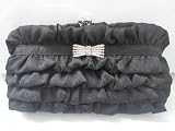 169 black Satin Evening Prom Wedding Handbag/bag/purse/clutch