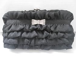 169 black Satin Evening Prom Wedding Handbag/bag/purse/clutch