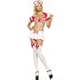 5Pc. Vinyl Naughty Nurse Costume 53013 (PINK/RED,XS)