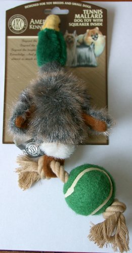 AKC Mini Mallard Duck Dog Toy w/ Rope Ball & Squeaker