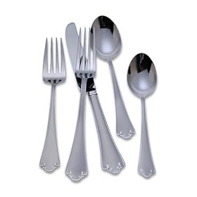 Reed & Barton Ashland Matte 65-Piece Stainless-Steel Flatware Set with Storage Caddy, Service for 12