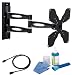 Full-motion wall mount Black Bracket with 425mm extension-Double Arm fits 17 19 20 22 23 24 26 27 28 32 inch LCD / LED / Plasma TV of ALL MAKES ALL MODELS comes with FREE GOLD HDMI CABLE AND SCREEN CLEANING KIT