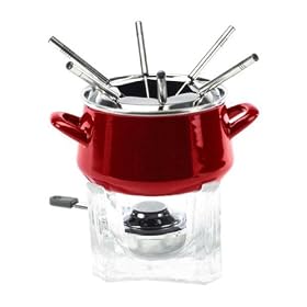 Chantal Enamel-On-Steel 2-Quart Classic Fondue Set, Red by Chantal - DROP SHIP