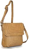 Nino Bossi Cloud Leather North/South Half Flap Multi Compartment Bag Camel