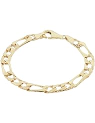14k Yellow Gold, Casting Figaro Link Kids Children Bracelet 6mm Wide