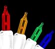 Set of 140 Multi-Color Everglow Chasing Mini Christmas Lights - White Wire