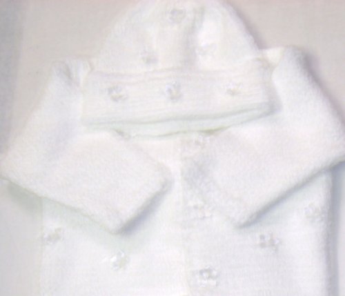 Click here to buy Knitted on Hand Knitting Machine White 100% Rayon Chenille Hand Crochet Finished with White....