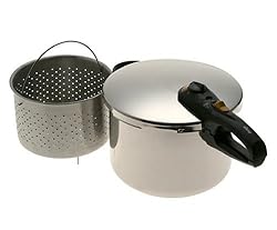 Fagor 8-Quart Stainless-Steel Pressure Cooker with Steamer Basket