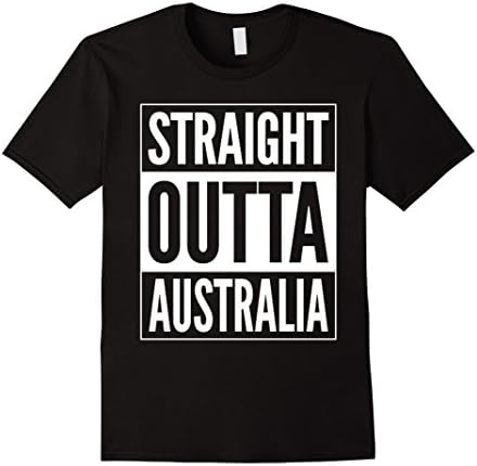 Men's Straight Outta Australia T-Shirt - Rep your country Tee XL Black