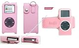 Pink Leather Armband for Apple Ipod Nano + Pink Leather Case for Apple Ipod Nano