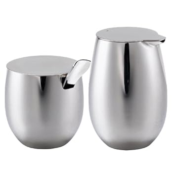 Bodum Columbia Stainless-Steel Sugar and Creamer Set