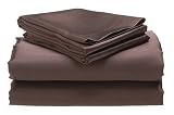 Royal Opulence 100% Woven Polyester Satin King Sheet Set, Chocolate