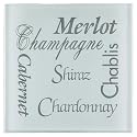 Conimar Etched Wine Names Glass Coasters Gift Set
